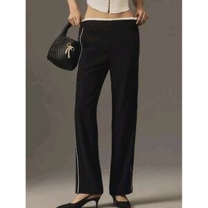 Maeve Anthropologie Pull On Track Pants Black Size L EUC